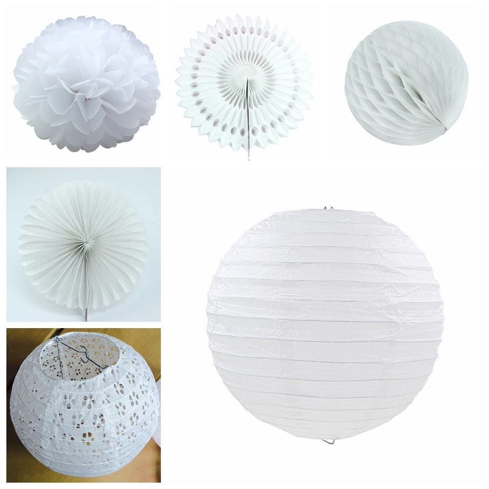 Свадебные вечерние украшения для детского душа белые бумажные фонарики тканевые