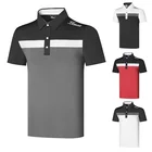 Мужская рубашка для гольфа, летняя спортивная одежда для гольфа, футболка с коротким рукавом, дышащая рубашка-поло для мужчин