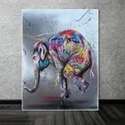 Полноразмерная круглая 5d алмазная живопись, прыгающий слон, граффити, алмазная вышивка, рукоделие, мозаика, алмазная живопись, вышивка крестиком