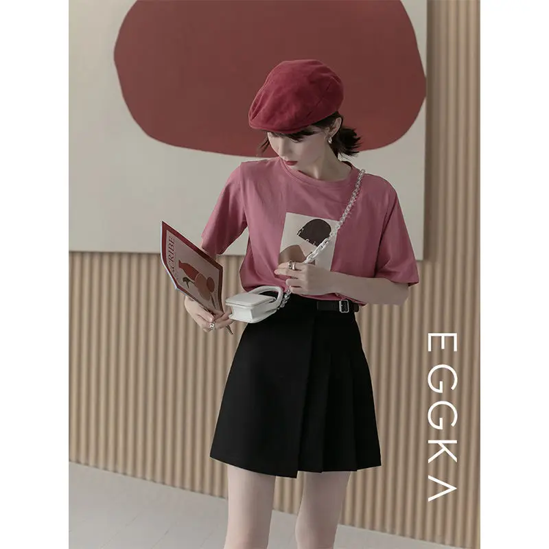 

High waist pleated skirt women's irregular thin A-line short skirt hip skirt 2021 spring new skirt