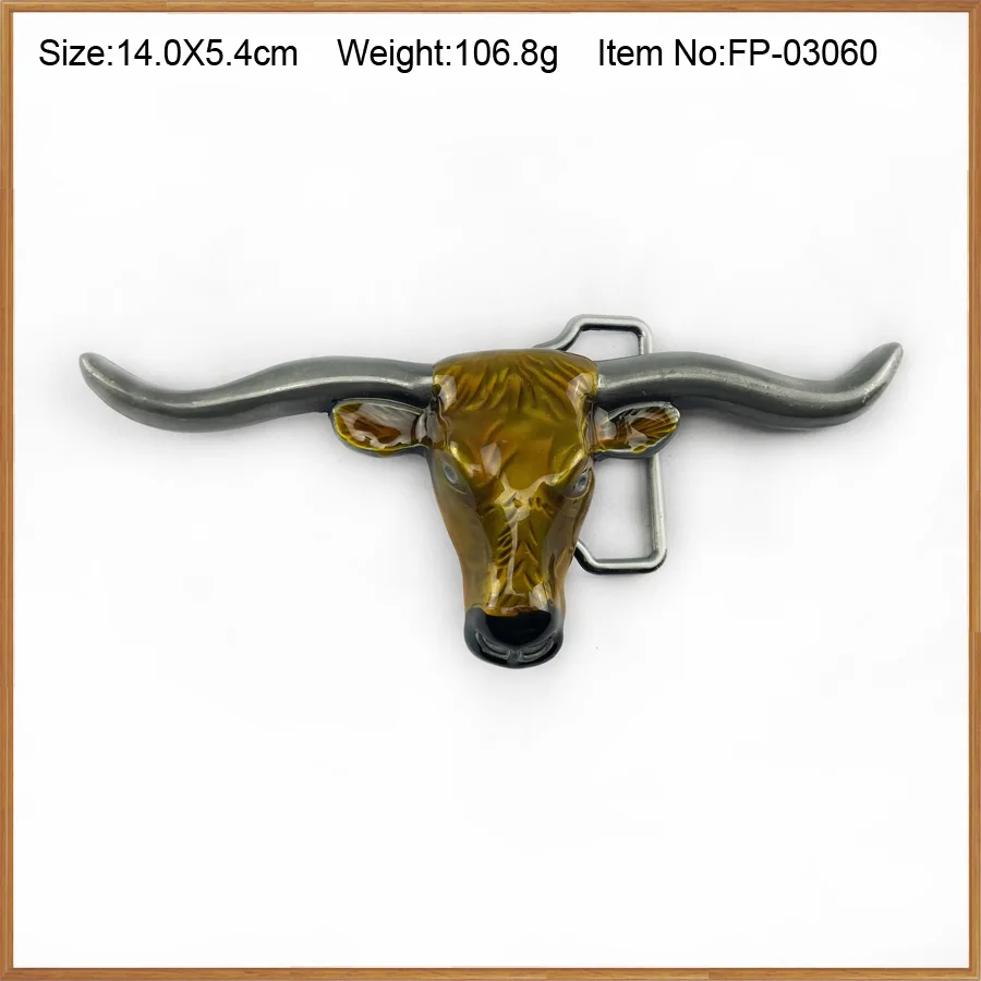 BuckleClub zinc alloy western bull head belt buckle jeans gift FP-03060 pewter finish 4cm width loop drop shipping | Дом и сад