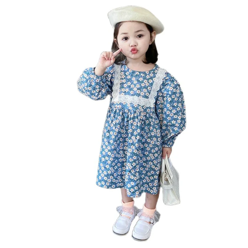 

Children's Clothes Girls Dress Daisy Floral Spring Dress Lantern Sleeve Cute Princess Dress Kids Summer Clothes ropa de nina