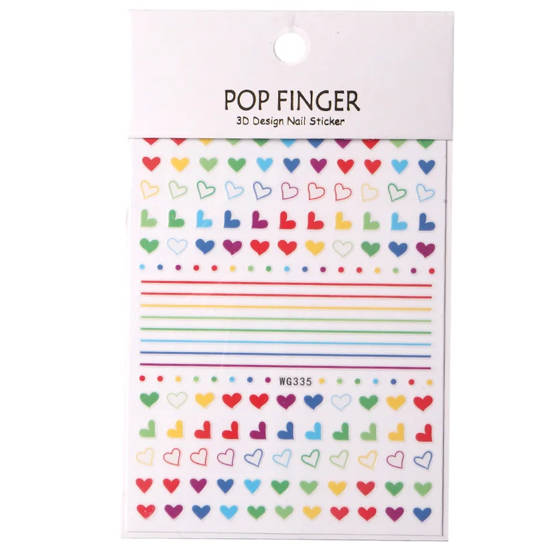 

TSZS 3D Nail Stickers valentine nails Heart kiss Decoration Decal 3D Transfer Adhesive love Colorful Nail Art Tips Manicure