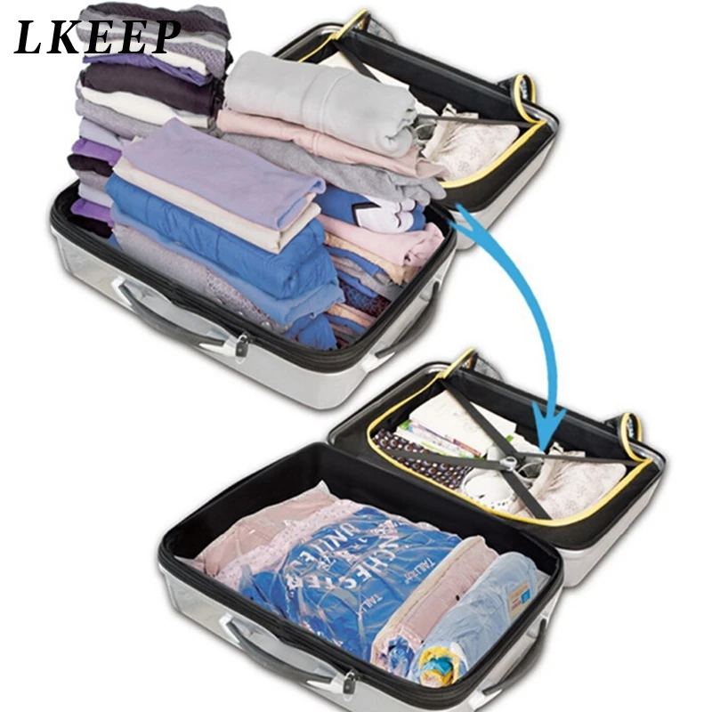 

Portable Hand Rolling Type Vacuum Compressed Bags Storage Travel Accessories Space Saving Bag Clothing Seal Compressed Organizer