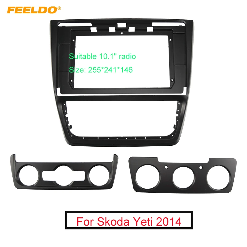 

FEELDO Car Audio Fascia Frame Adapter For Skoda Yeti 2014 10.1" Big Screen 2DIN Dash Fitting Panel Frame Kit