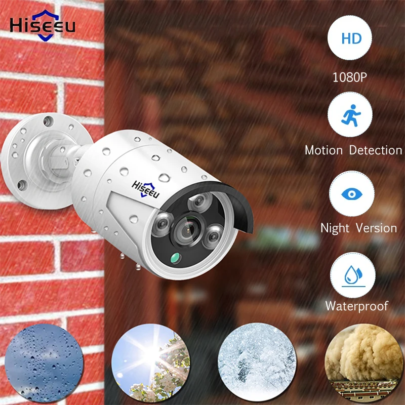 Камера видеонаблюдения Hiseeu HB612 1080P POE IP 2 МП IP66 водонепроницаемая инфракрасная с