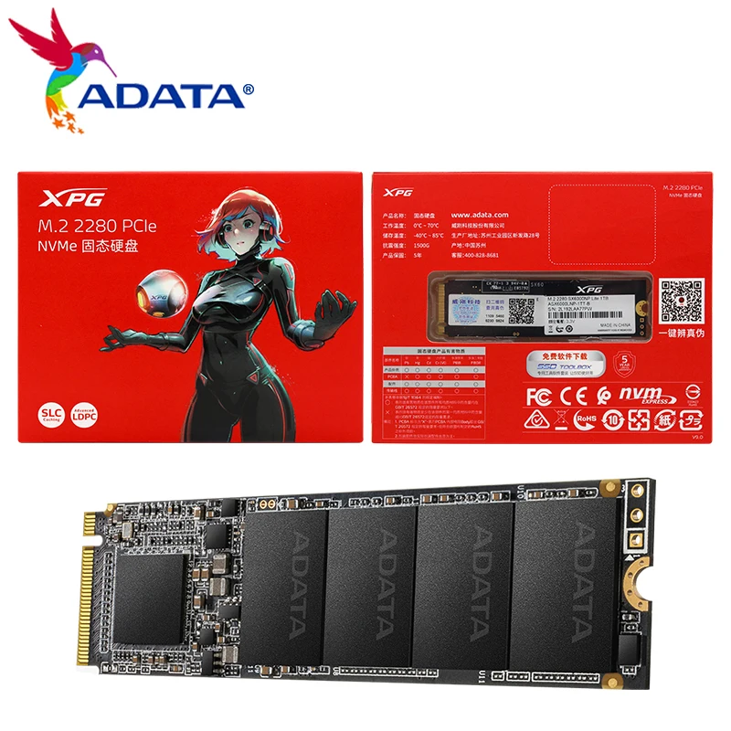 

ADATA SSD XPG SX6000 Lite PCIe Gen3x4 M.2 2280 Solid State Drive 256GB 512GB 1TB NVME Internal Hard Disk hdd for Laptop Desktop
