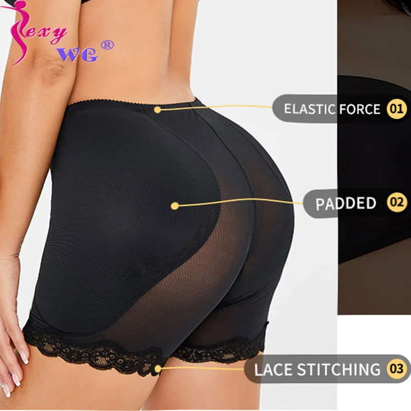 

SEXYWG Hip Enhancer Body Shaper Sponge Pads Butt Lifter Hips Up Belly Slim Fake Ass Pants Padded Shapewear Panties Plus Size