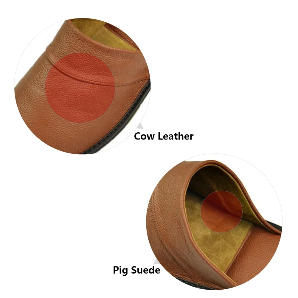 Genuine Cow Leather slippers couple indoor non-slip men and women home fashion casual single shoes PVC soft soles spring autumn