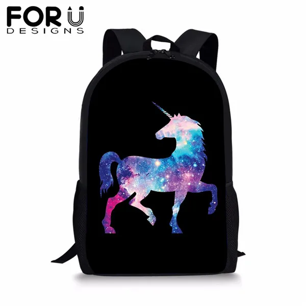Фиолетовый FORUDESIGNS/Лошадь Детский рюкзак с принтом комплект школьных сумок для подростков; нижнее белье для девочек, сумка для книг типа «сатчел» школьный рюкзак - Цвет: Фиолетовый