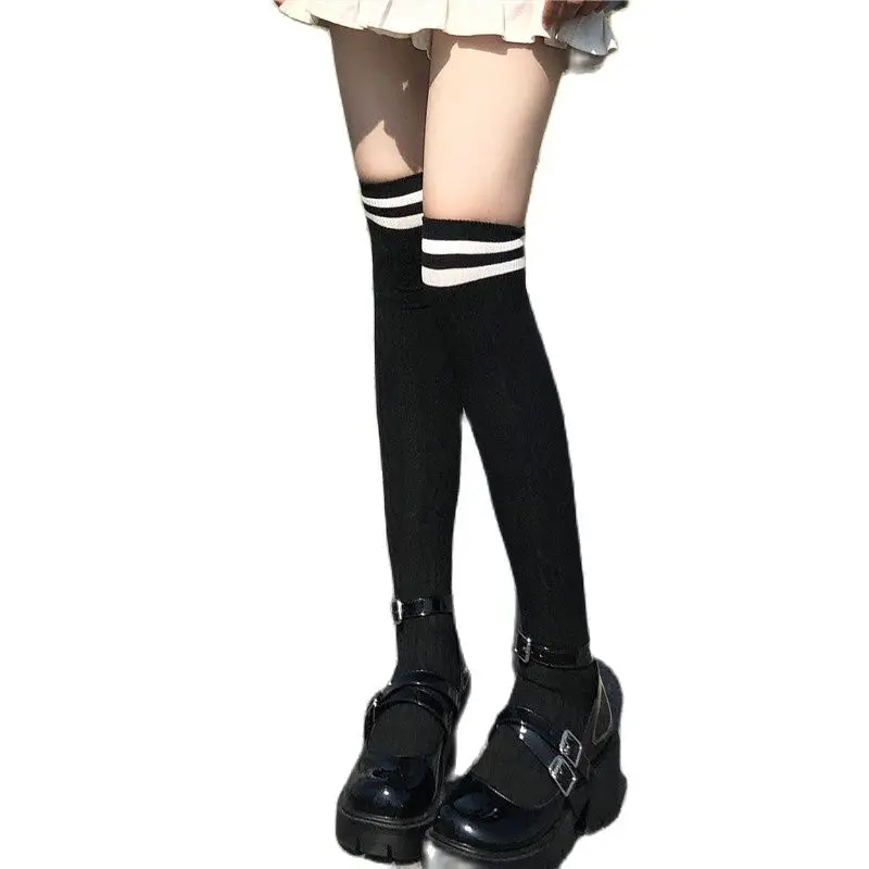 

Белые чулки в полоску, розовые, желтые, JK Lolita, чулки, колготки, японская школьная форма для девочек, винтажное платье JK, юбка в стиле "Лолита"