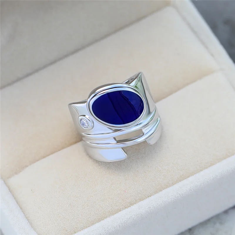 Женское Винтажное кольцо на палец обручальное серебряного цвета с большим