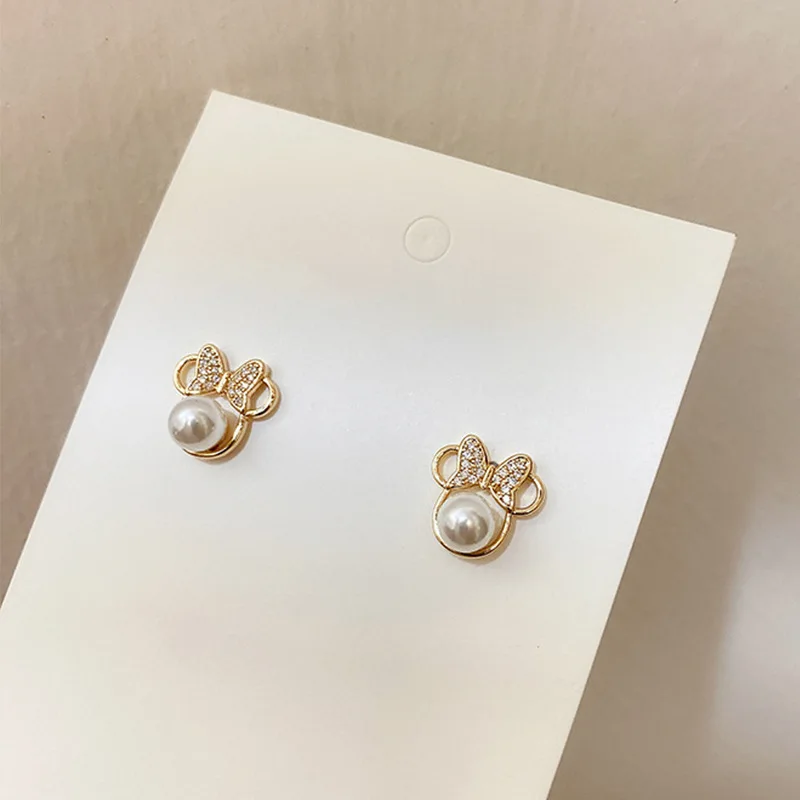 Серьги-гвоздики с милым бантом модные серьги бисером романтичные мультяшным