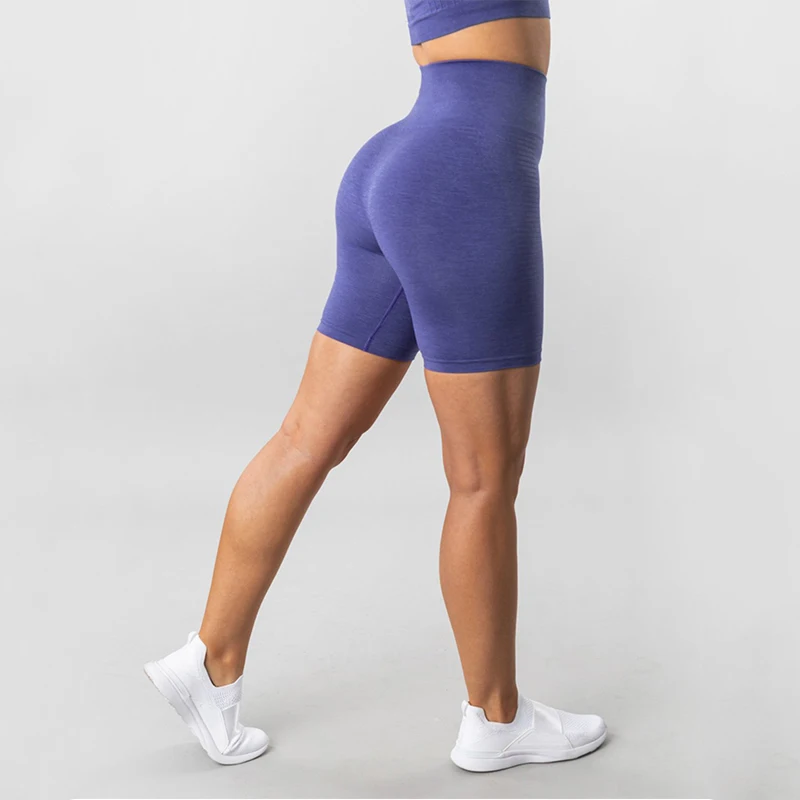 Фиолетовые шорты для йоги с высокой талией леггинсы женщин бесшовные спортивные