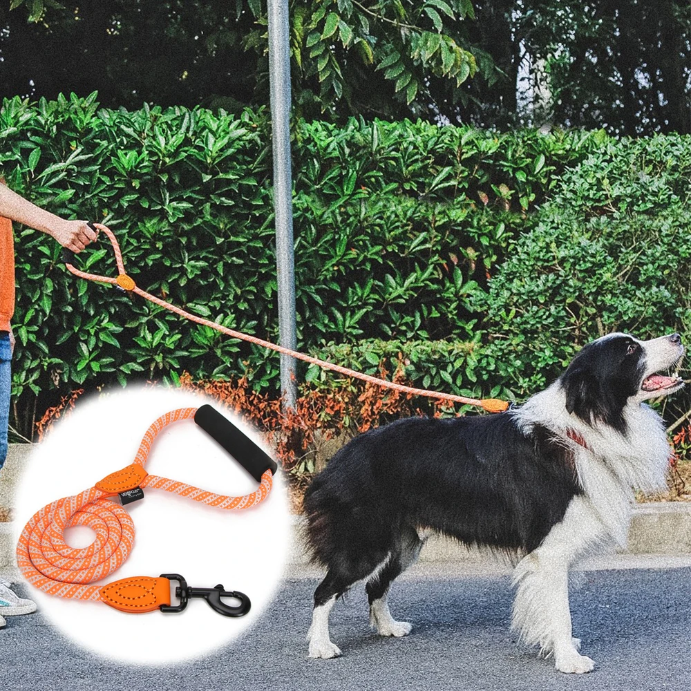 Светлый поводок для собак длинная губчатая ручка Светоотражающий Поводок