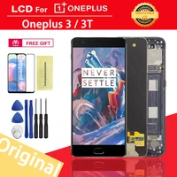 100 tested 5 5 original display for oneplus 3 lcd screen touch digitizer assembly for oneplus3t a3100 lcd display replaceable