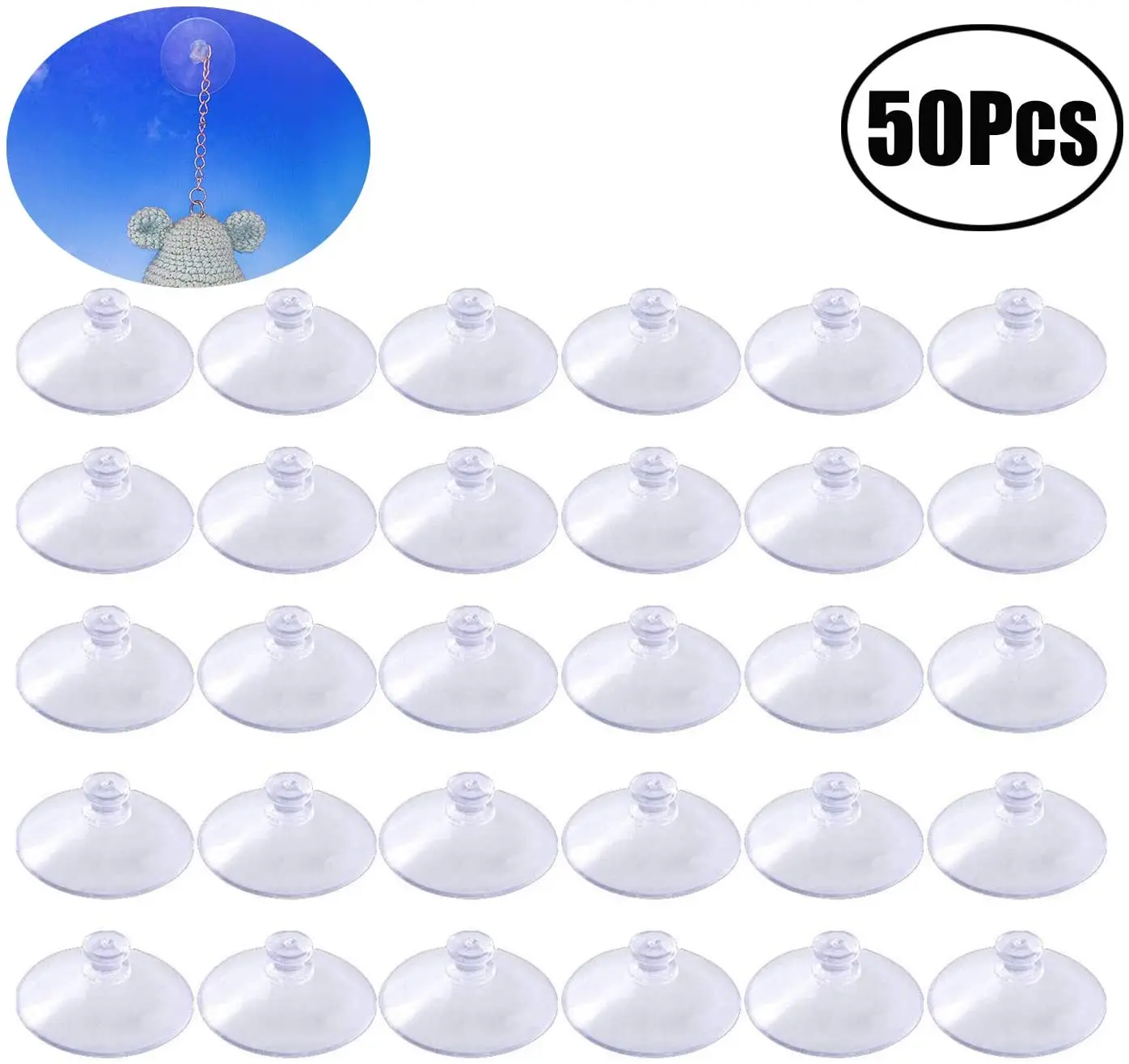 Lvcky 50 штук прозрачные присоски ПВХ пластиковые без Крючков (30 мм)|Украшения своими