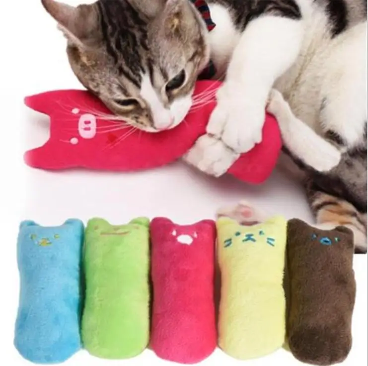 Cat bite resistant plush toys Funny Interactive Teeth Grinding Catnip Toys Claws Thumb Bite mint For Cats | Дом и сад