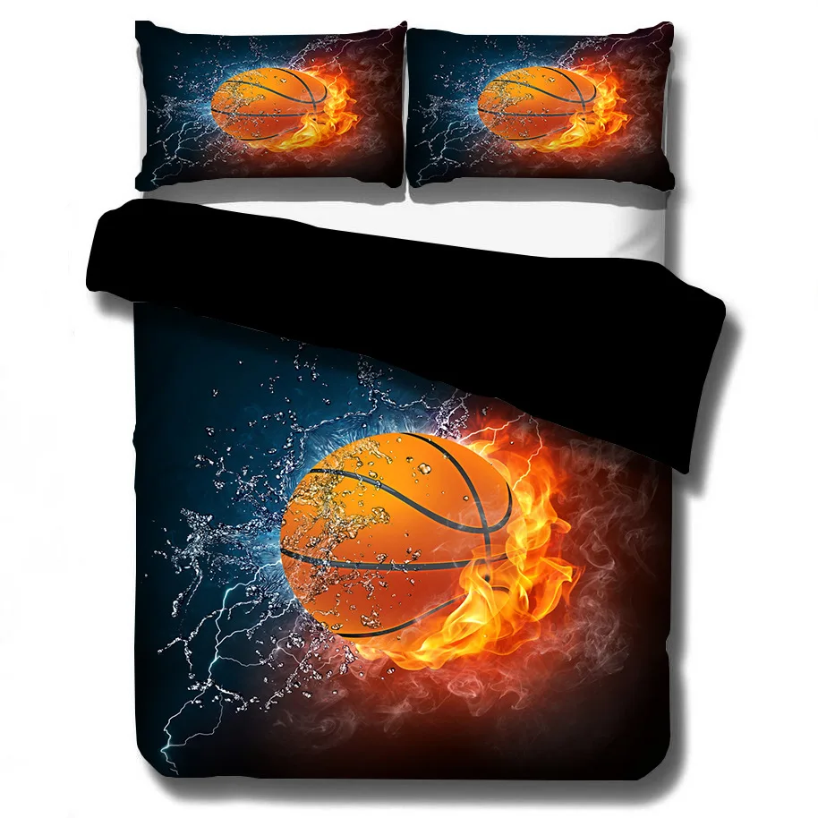 3D Printed Hot Water Fire Basketball Comforter Bedding Set Duvet Covers Home Queen King Single Size Luxury Kids Gift Boys | Дом и сад