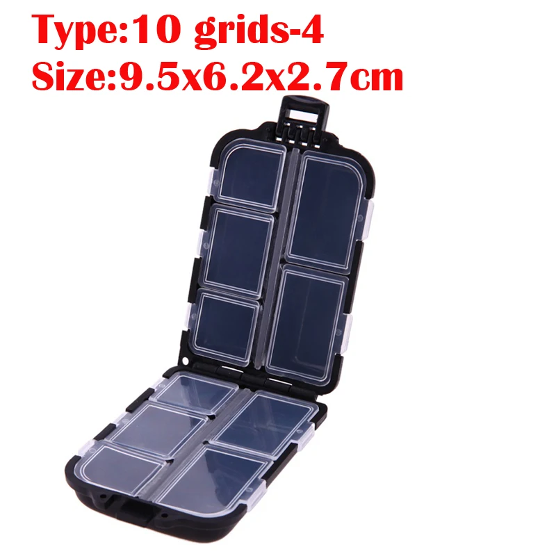 10 grids-4 6/10/12 рыболовные приманки отсеков для хранения Чехол коробка пластмассовая приманка для рыб ложка крюк приманки ящик для рыболовных принадлежностей рыбацкие приманки крючок коробкой - Цвет: 10 grids-4