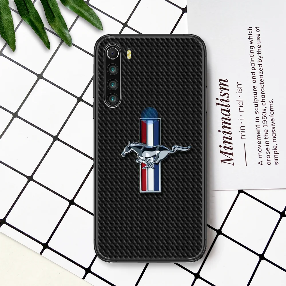

Car Logo Fords Mustang GT Phone Case For Xiaomi Redmi Note 7 8 8T 9 9S 4X 7 7A 9A K30 Pro Ultra black Shell Silicone Bumper