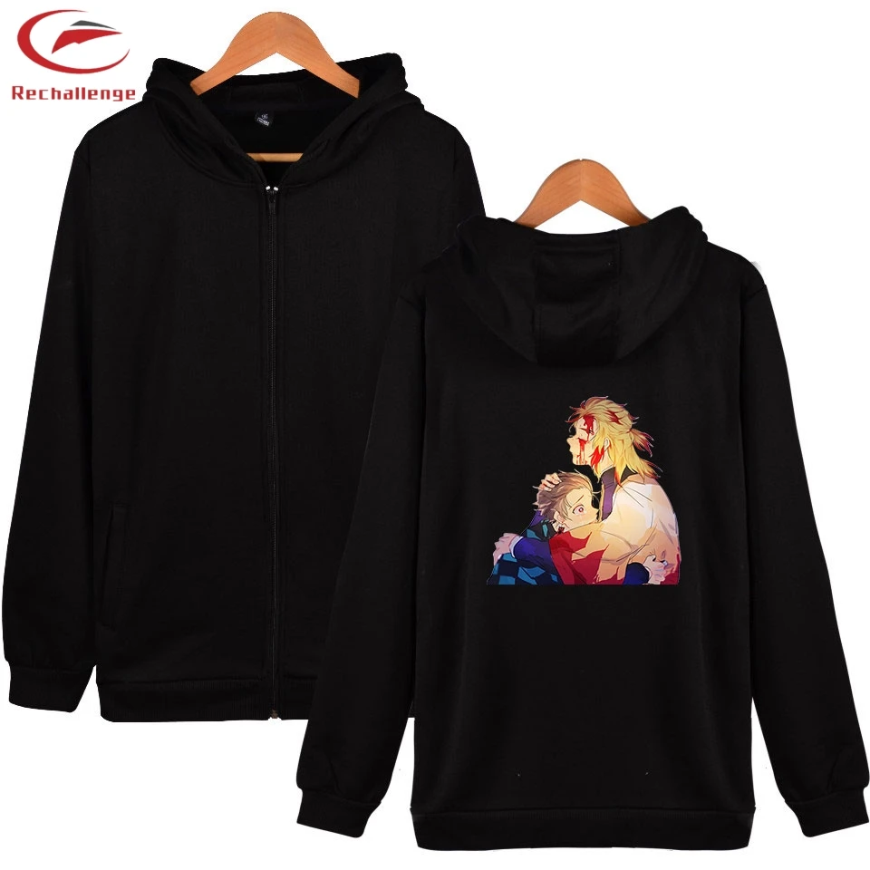 

Demon Slayer men's new printed sports hoodie Kimetsu no Yaiba 2019 men's fashion zipper pullovers