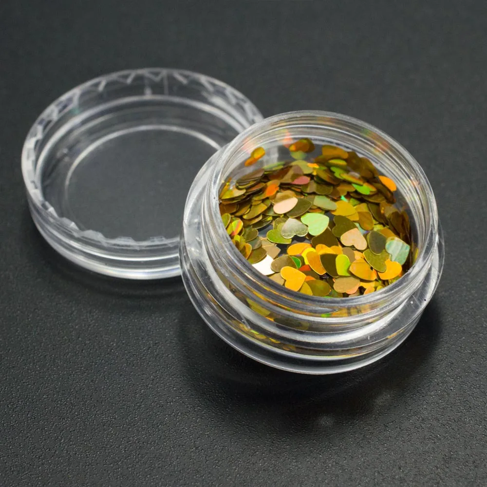 Самодельные накладные ногти Красота ногтей блеск хлопья красное сердце Сияющие