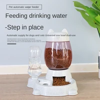 2 2l pet dog cat automatic feeder bowl for dogs drinking water 528ml bottle kitten bowls slow food feeding container supplies