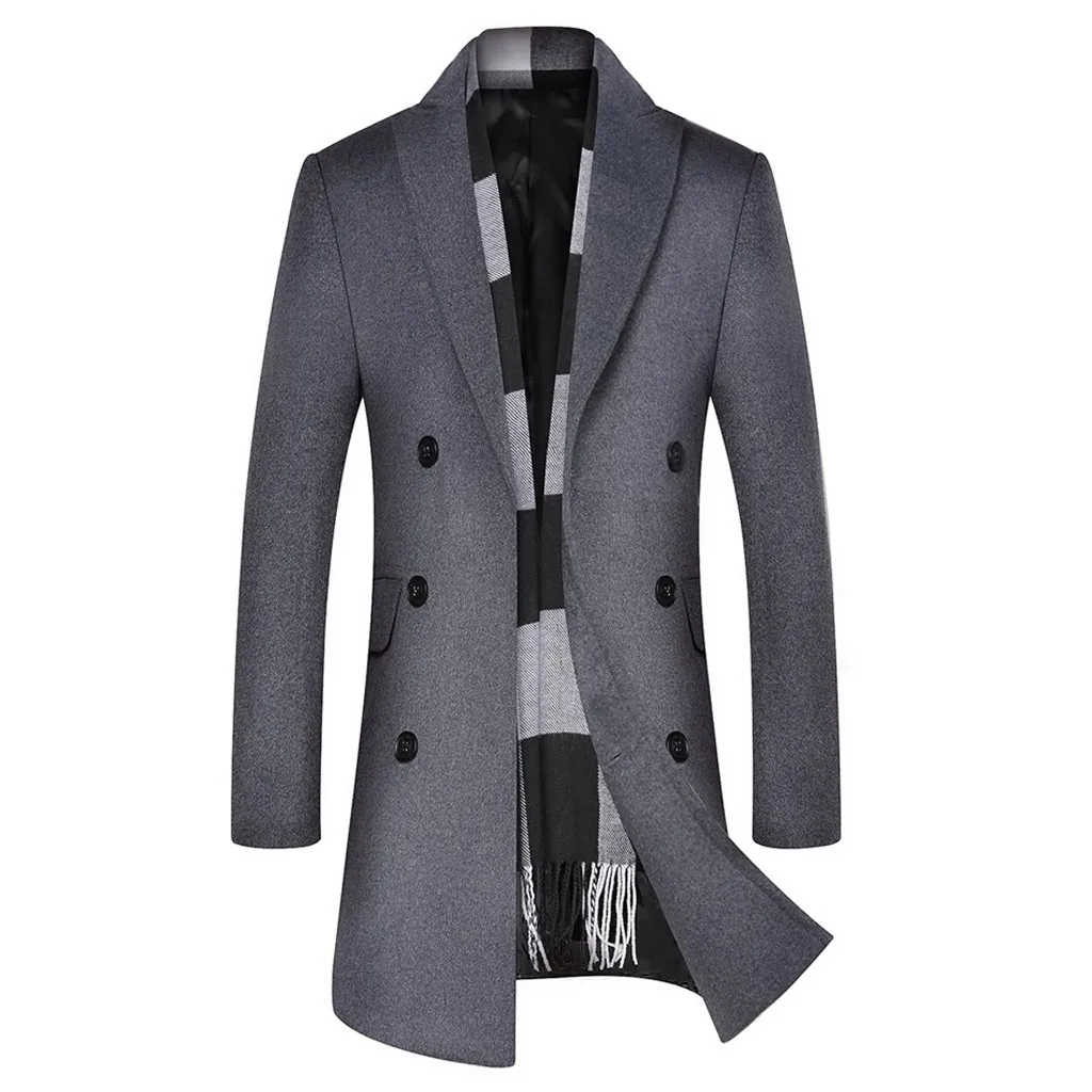 Зимние шерстяные куртки мужские пальто высококачественный шерстяной Тренч