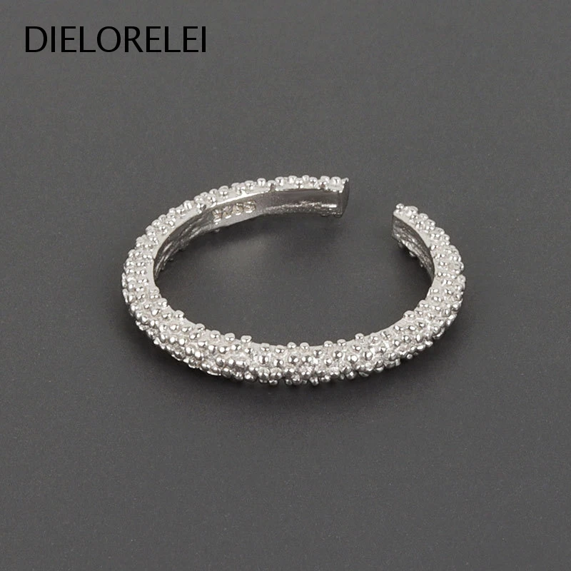 

DIELORELEI 925 Sterling Silver Adjustable Ring Temperament Jewelry Niche Minimalist Women Light Luxury Open Ring Girls