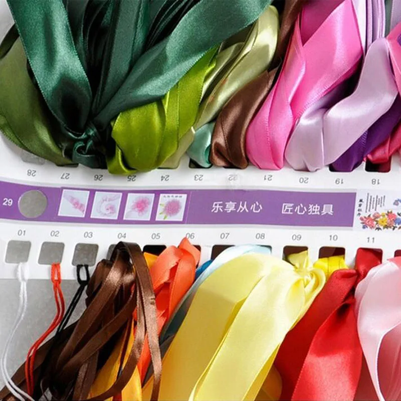 3D DIY лента вышивка крестиком пасторальный Цвет Цветы для начинающих рукоделие