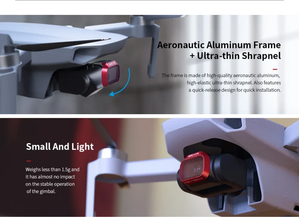 Фильтры для объективов PGYTECH для DJI Mavic Mini UV CPL ND 8 16 32 64 PL Комплект фильтров для DJI Mavic Mini ND8 ND16 ND32 ND64