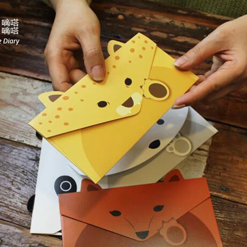20pcs/lpack Creative Vintage Animal design DIY Multifunction Kraft paper Tag Letter/Envelope/Green card/ G024