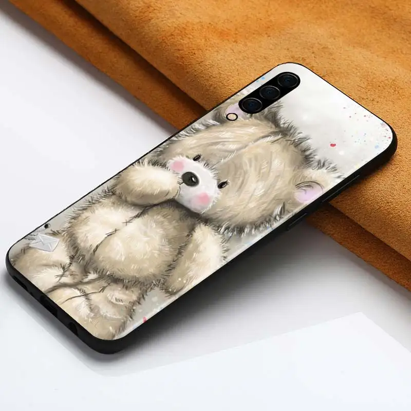 

Cute cartoon bear for Samsung Galaxy A90 A80 A70 A60 A50 M60 M40 A20E A2Core A10S A10E Silicon Soft Black Phone Case