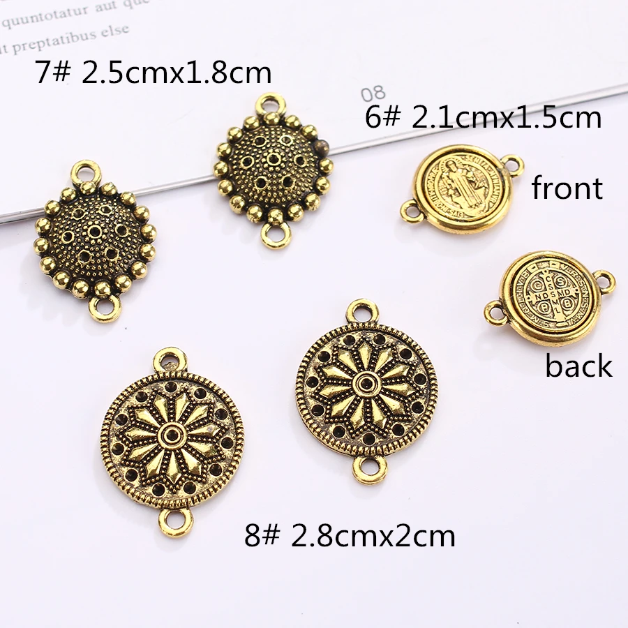 12 шт./лот металлический цинк сплав бронзовый тон Ретро Винтажные Цветы Подвески