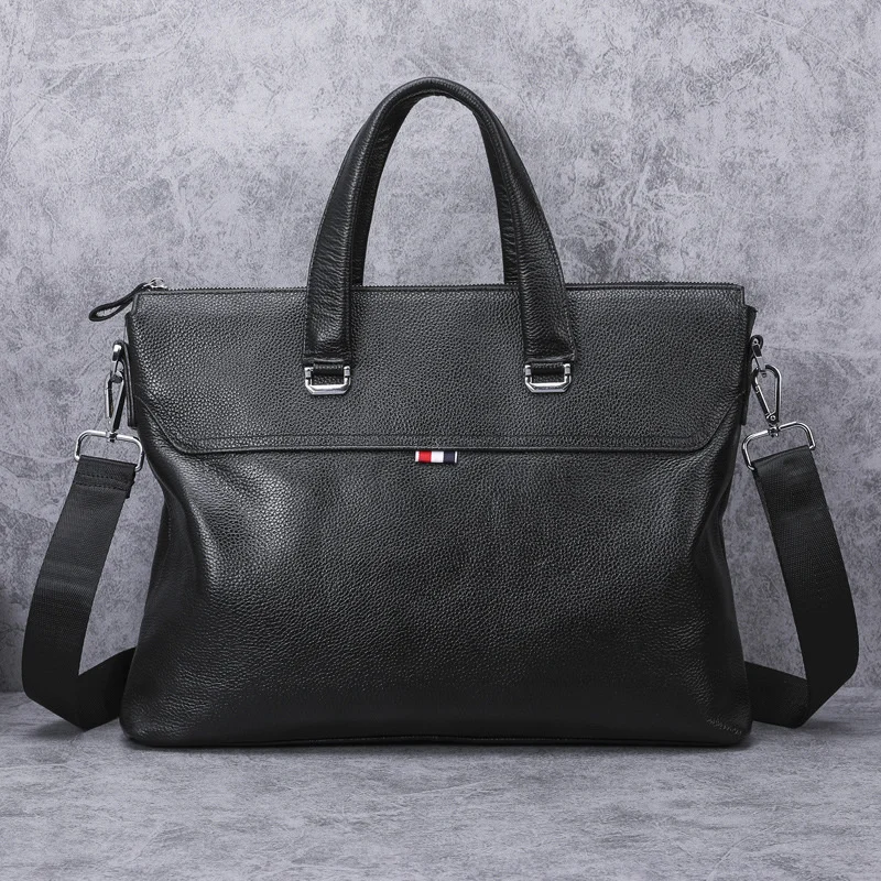 Man Genuine Leather briefcase Male Handbag Business Affairs Package Cross Section Cowhide Single Shoulder Oblique Satchel bag