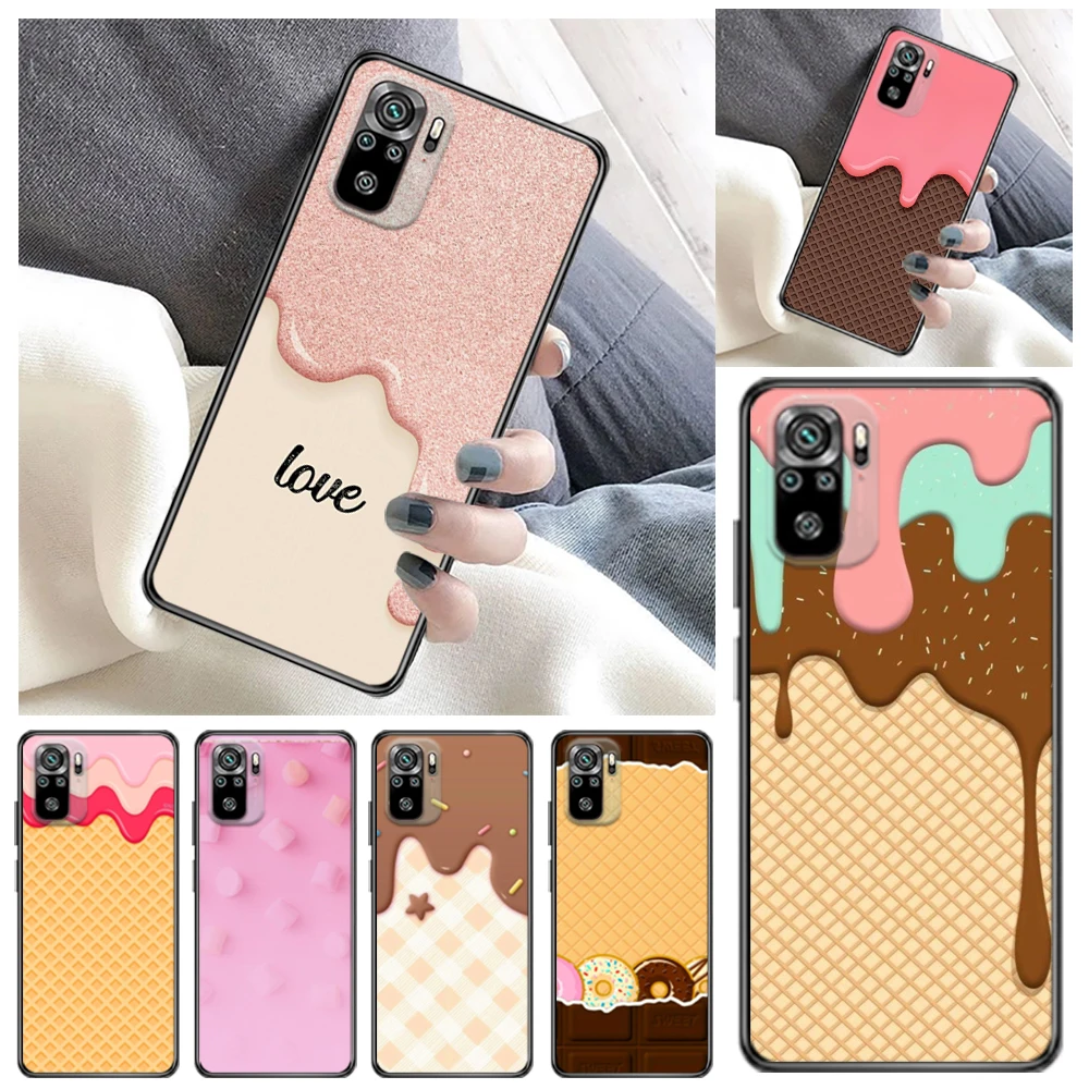 

Ice Cream Phone Case For Xiaomi Redmi 10X Pro Note 10 10T 10S Pro MAX 4G 5G Carcasa Soft TPU Cases