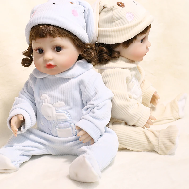 

Rabbit Clothes Reborn Dolls 45CM Full Body Silicone Baby Doll Girls Toys Waterproof New Born Dolls Cute Lifelike Bebe Reborn DIY