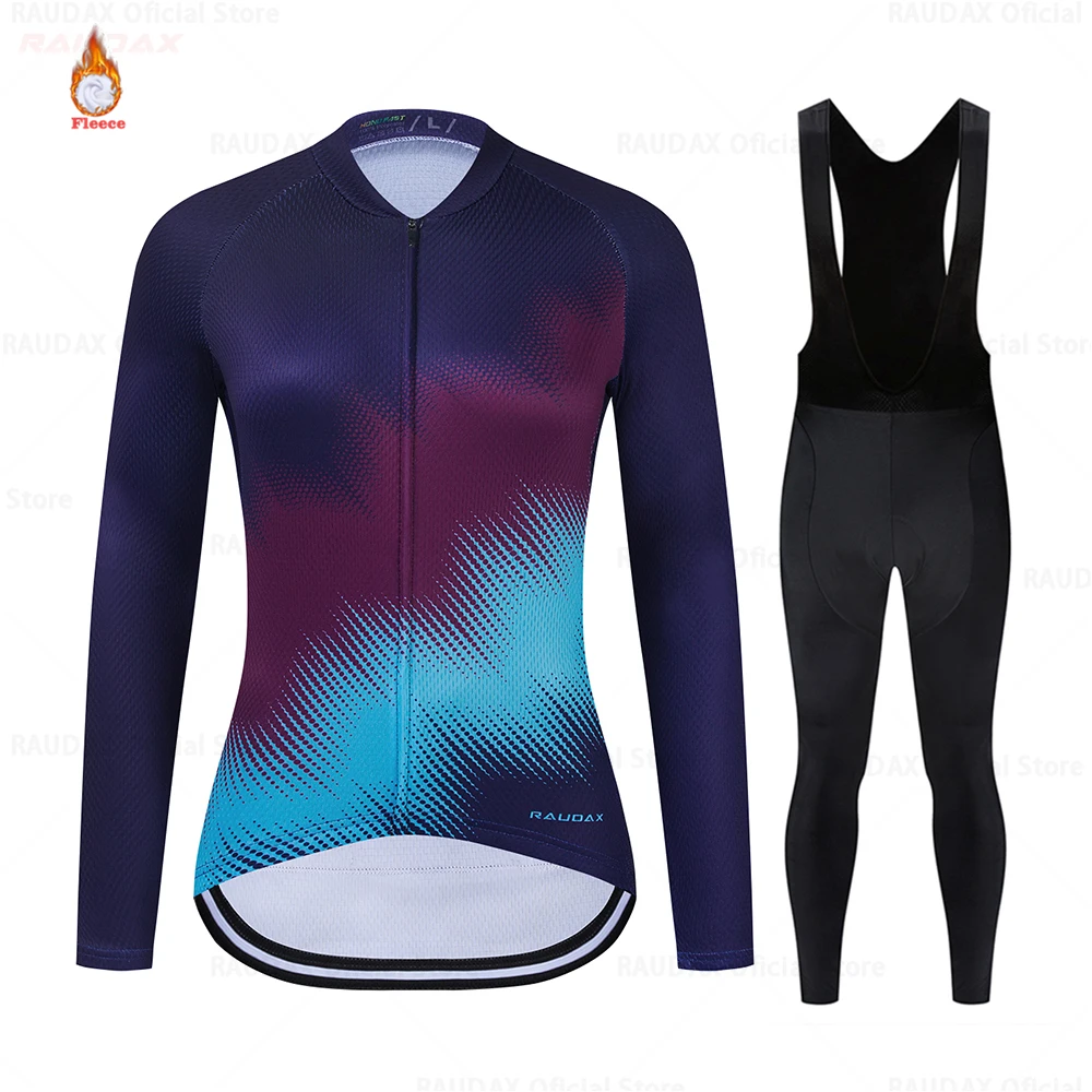 

Lady's Cycling Jersey 2021 Team Women Road Bike Winter Cycling Clothing MTB Cycling Bib Pants Ropa Ciclismo Thermal Fleece