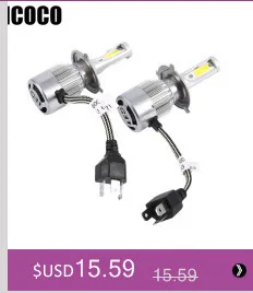 ICOCO светодиодный 12V H4 Автомобильные фары 60 Вт 6000LM H1 H3 H7 H8/H9/H11, 9003/HB3/HB4 светодиодный комплект Headbulbs сов монолитный блок светодиодов фары