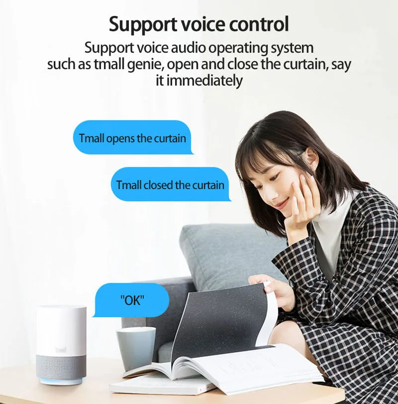 

Dual-mode Bluetooth WIFI Touch Smart Curtain Switch Timing Remote Control Tuya APP Zero Fire European Standard