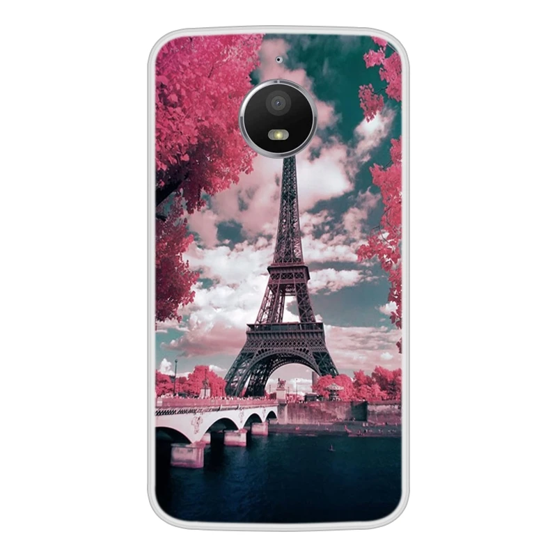 Чехол для Motorola Moto E4 Мягкий Силиконовый ТПУ шикарный с рисунком окрашенный чехол