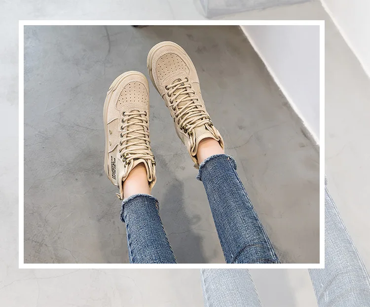 Autumn new high-cut Sneakers female Korean version of the round head side zipper wild women's shoes sports wind ZQ-24
