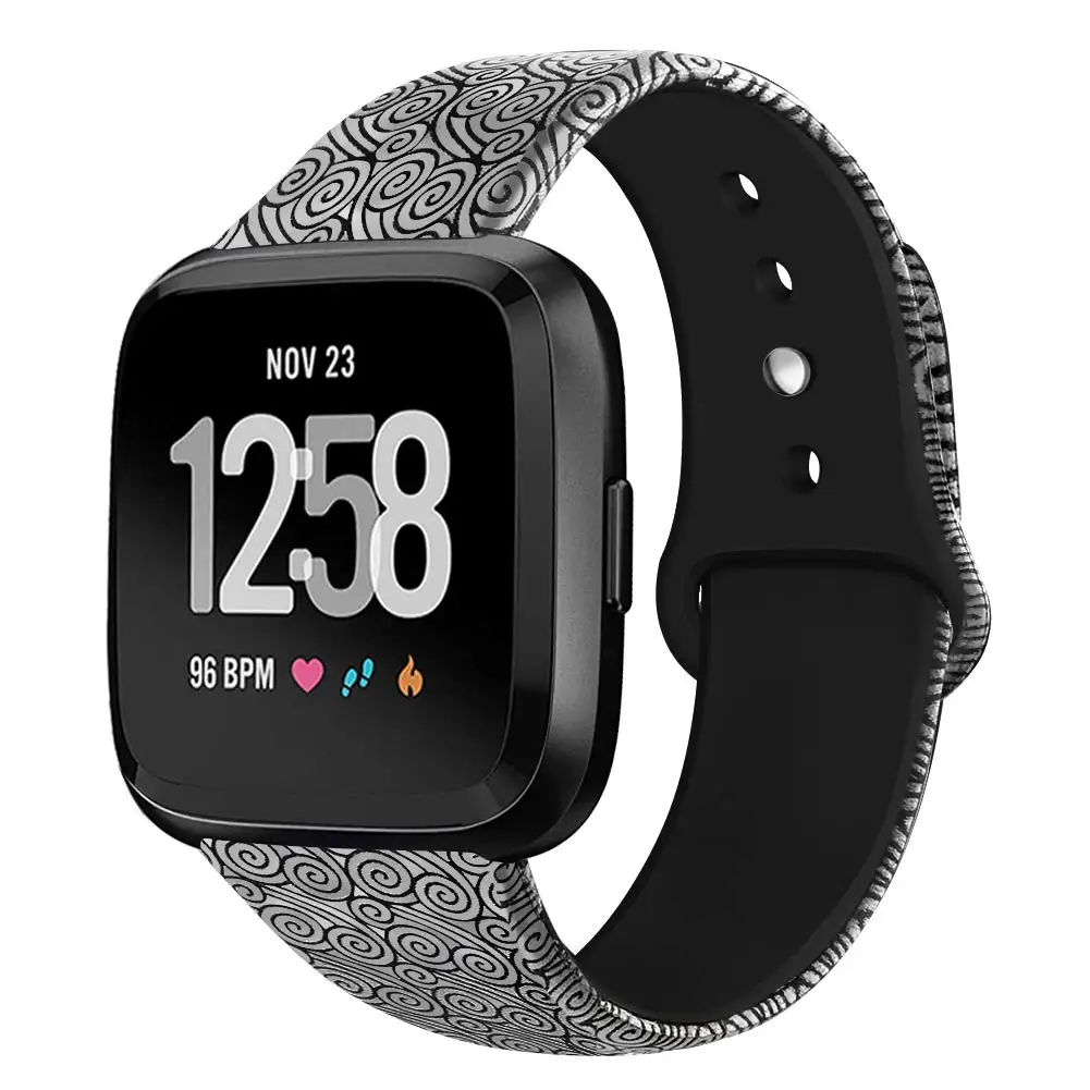 Fitbit Versa, ремешок, силиконовый сменный ремешок с цветочным леопардовым принтом, браслет, браслет, Ремешки для наручных часов для Fitbit Versa