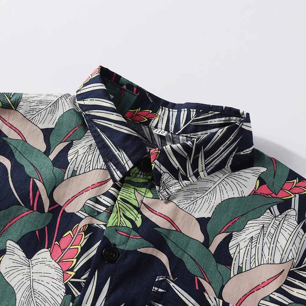 Kimocat/Одежда для маленьких мальчиков рубашка с короткими рукавами и цветочным