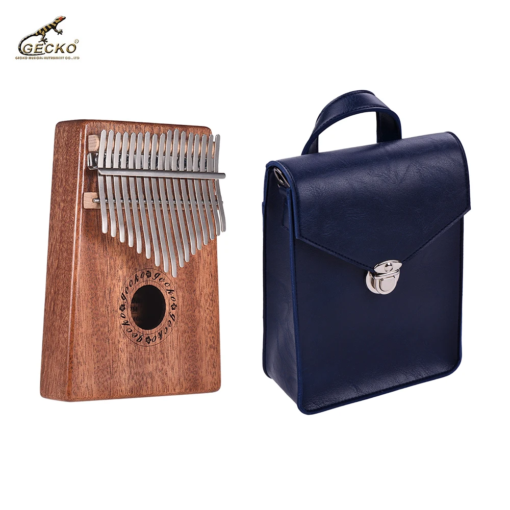 

GECKO K17M 17-key Kalimba Thumb Piano with Storage Case Tuning Hammer Music Book Stickers Microfiber Leather Kalimba Bag