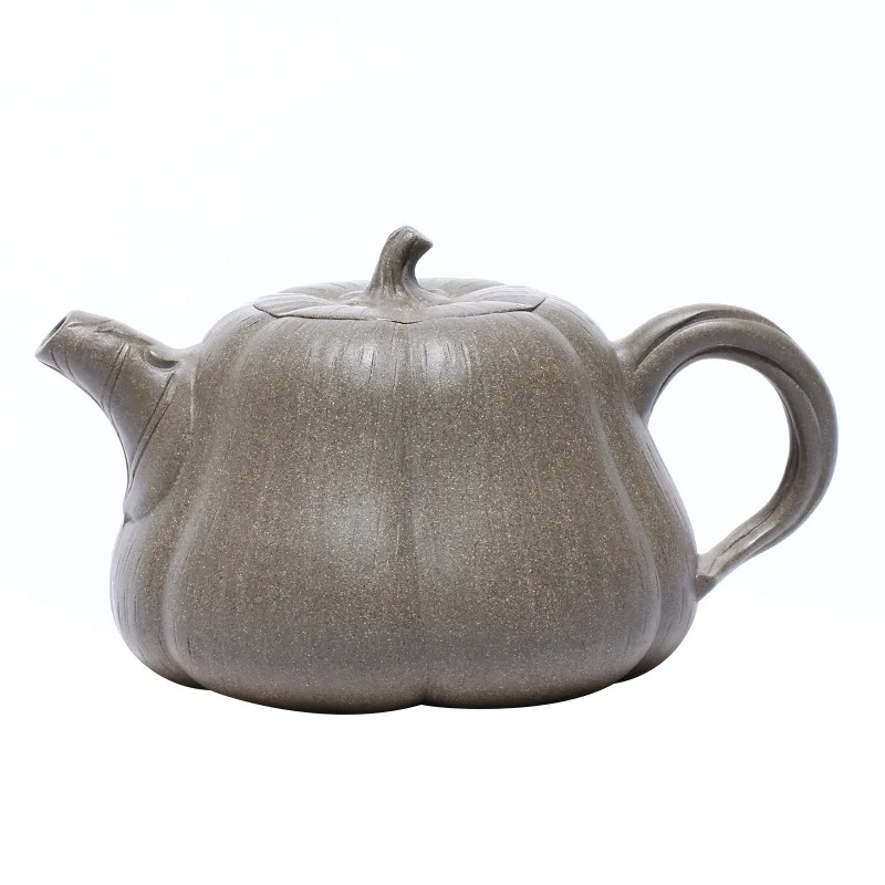 

Yixing purple clay teapot all handmade raw ore block clay pumpkin Teapot Tea Set Gift lettering