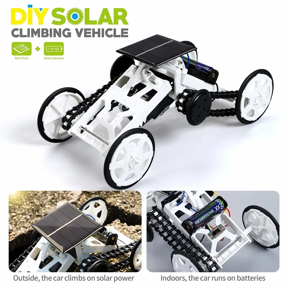 STEM Solar Energy Robot Car DIY Climb Vehicle Educational Toy Kit Technology Science Powerm Assembly Set Toys for Kids | Игрушки и хобби