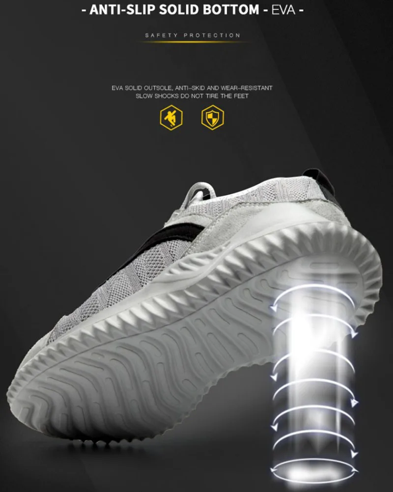 New Indestructible Men's Steel Toe Safety Boots Breathable Anti-smashing Puncture-Proof Work Shoes Welder Safety Boot Sneakers