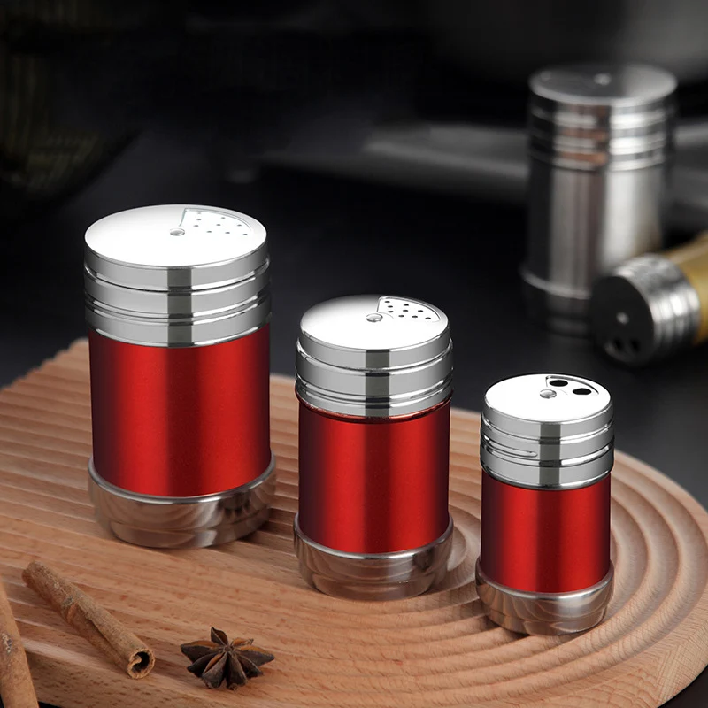 

Stainless Steel Spice Bottle Classic Perforated Rotating Lid Salt and Pepper Seasoning Jar Container Barbecue Tool Accessories
